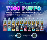 Гладкий вкус Fumot RandM Mesh Coil Tornado Vape 7000 Puffs Настройка воздуха