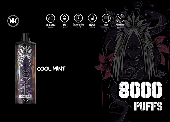 E-сигарета 8000 Макс энергии ручки 17ml EPOD устранимая Vape перезаряжаемые сопит вкус никотина 5% сочный