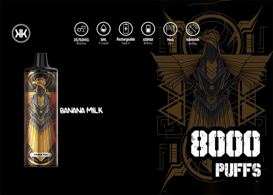 Перезаряжаемые 16ml 8000 энергия Макс прибора KK слоек 650mah устранимая Vape