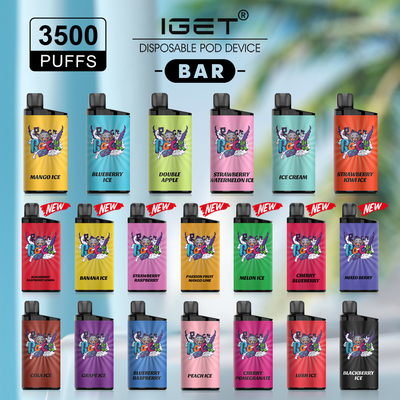 Устранимая сигарета Vape IGET никотина, 3500 АДВОКАТУРА слоек IGET