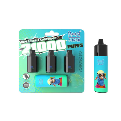 Первоначальное RandM Sunax 21000 слоек Vape Prefilled стручки 14mlx3 с катушкой сетки