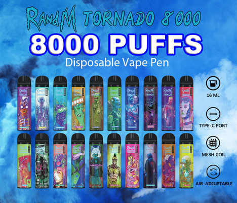 Слойки 16ml e жидкостное Vapes торнадо 8000 Randm 31 вкус доступный с катушкой сетки
