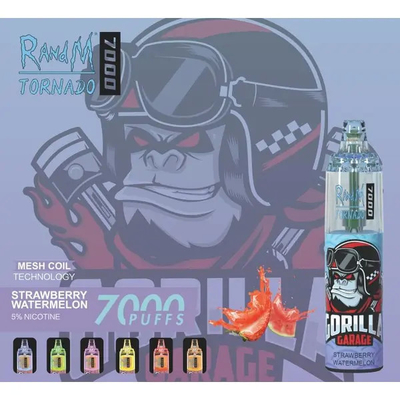 Fumot RandM Tornado 7000 Puffs Сочные мороженое Фруктовые ароматы Доступные сетка катушка 5% Никотиновая емкость одноразовый вейп