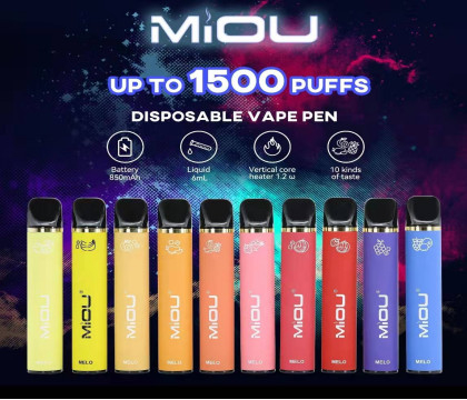 Сигарета 1500 Miou 1500 устранимая e сопит электрическая ручка дыма 650Mah