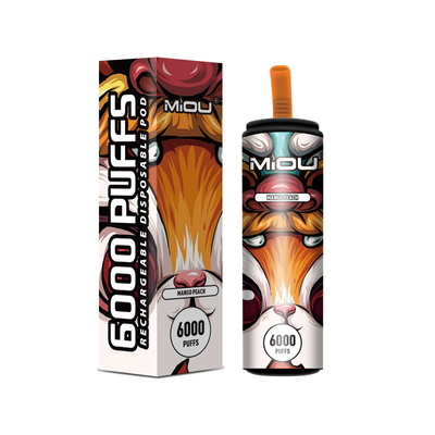никотин слойки 5% 650mAh перезаряжаемые Vape устранимый Miou 6000