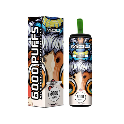 никотин слойки 5% 650mAh перезаряжаемые Vape устранимый Miou 6000
