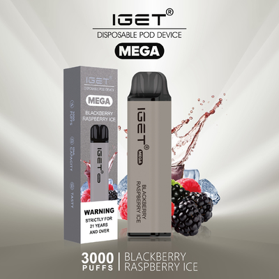 Слоек ручки IGET Vape изобретательного дизайна устранимые МЕГА 3000 8 вкусов опционных