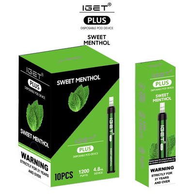 Наградные качественные устранимые электронные слойки 4.8ml Iget ручки 1200 сигареты плюс устранимое Vape