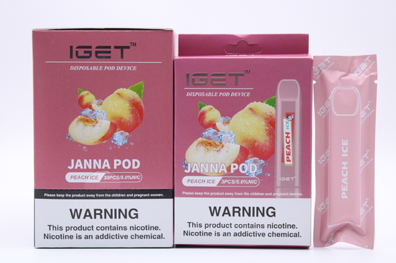Оптовые устранимые электронные слойки 1.6ml Iget Janna устранимое Vape ручки 450 сигареты