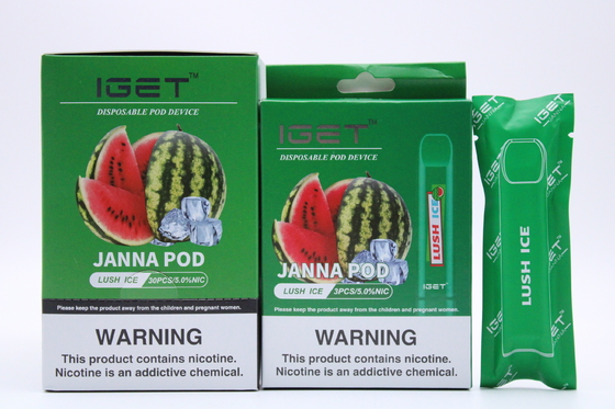 Оптовые устранимые электронные слойки 1.6ml Iget Janna устранимое Vape ручки 450 сигареты