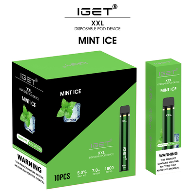 1800 сигарета стручка e вапоризатора слоек 7ml XXL IGET Vape устранимая