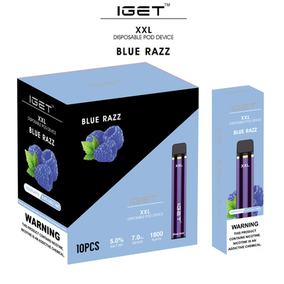 1800 сигарета стручка e вапоризатора слоек 7ml XXL IGET Vape устранимая