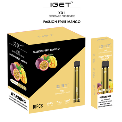 1800 сигарета стручка e вапоризатора слоек 7ml XXL IGET Vape устранимая