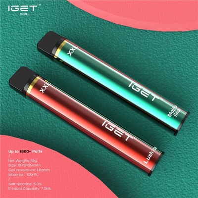 Стручок Vape подлинной слойки Iget 1800 портативный, ручка вапоризатора 7ml XXL куря