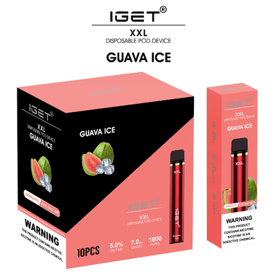 Стручок Vape подлинной слойки Iget 1800 портативный, ручка вапоризатора 7ml XXL куря