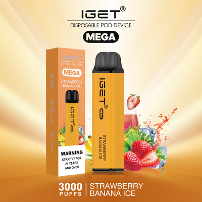 8 цветов охлаждают слоек Vape IGET соли Nic мяты устранимые МЕГА 3000