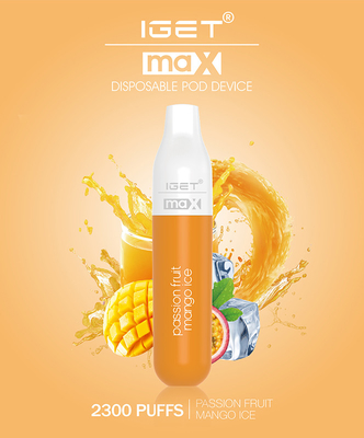 ручка Vape стручка 2300f IGET МАКС плоская, система стручка манго 8ml портативная