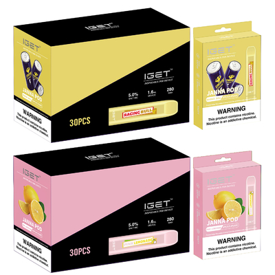 450 сигарета слоек 1.6ml IGET Vape устранимая JANNA электронная