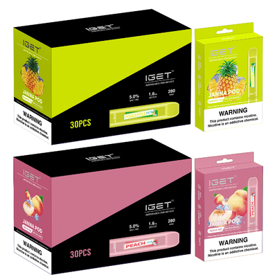 450 сигарета слоек 1.6ml IGET Vape устранимая JANNA электронная