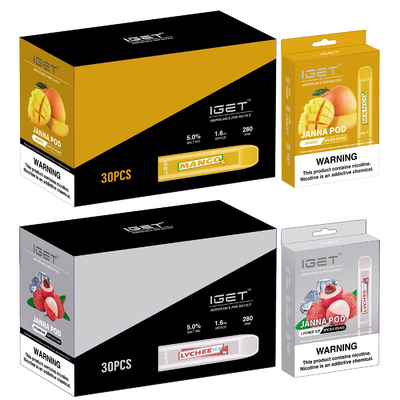 450 сигарета слоек 1.6ml IGET Vape устранимая JANNA электронная