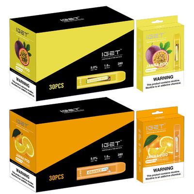 450 сигарета слоек 1.6ml IGET Vape устранимая JANNA электронная