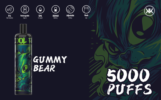 вкусы устранимых Vape 5000Puffs e сигар 850mAh EPOD множественные