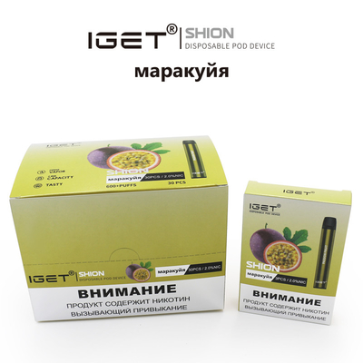В запасе устранимое IGET Vape IGET SHION 600 сопит сигарета батареи 400 mah