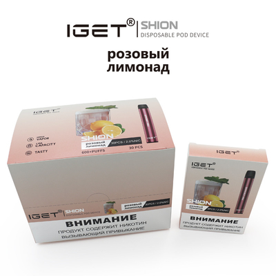 В запасе устранимое IGET Vape IGET SHION 600 сопит сигарета батареи 400 mah