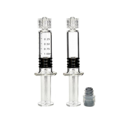 замка Luer шприца масла 0.5ml 1ml впрыска пустого ясного Thc стеклянного устранимого необязательная