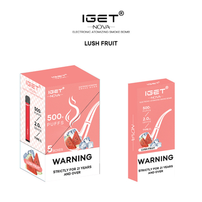 Никотин перезаряженный стручком батареи 500Puffs 6% Новы 100% первоначальным IGET меняемым Vape