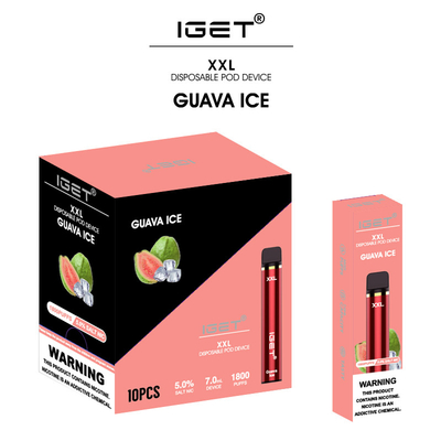 IGET XXL 1800 СОПИТ никотин ручки 7ml 5% vape первоначальной фабрики iget устранимый