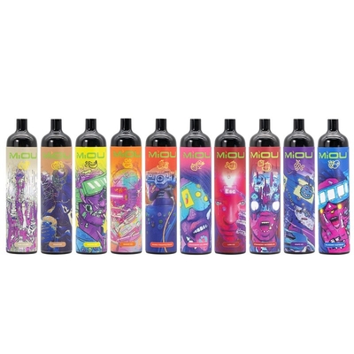 Первоначальный стручок 9000 прибора Miou устранимый сопит 750 вкусов mAh 20ml 10 перезаряжаемые