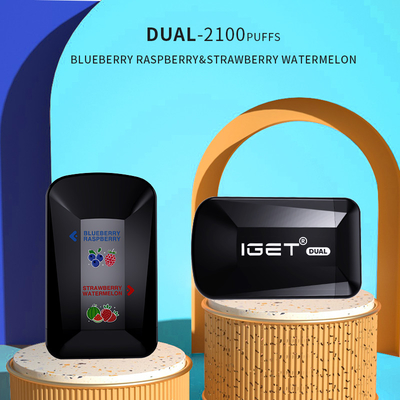 IGET удваивают 2 вкуса в 1 2100 ручке Vape емкости слоек 8.0ml устранимой