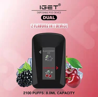 Iget удваивает 2 вкуса в 1 сигарете 2100 слоек устранимой электронной