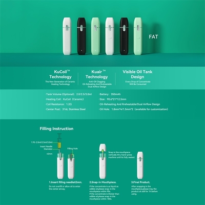 Катушка емкости 2/2.5/3ml высококачественной изготовленной на заказ ручки vape стручка CBD устранимой видимая