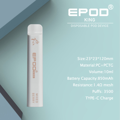 КОРОЛЬ 3500 слойки перезаряжаемые устранимое Vape Epod с вкусами IGET